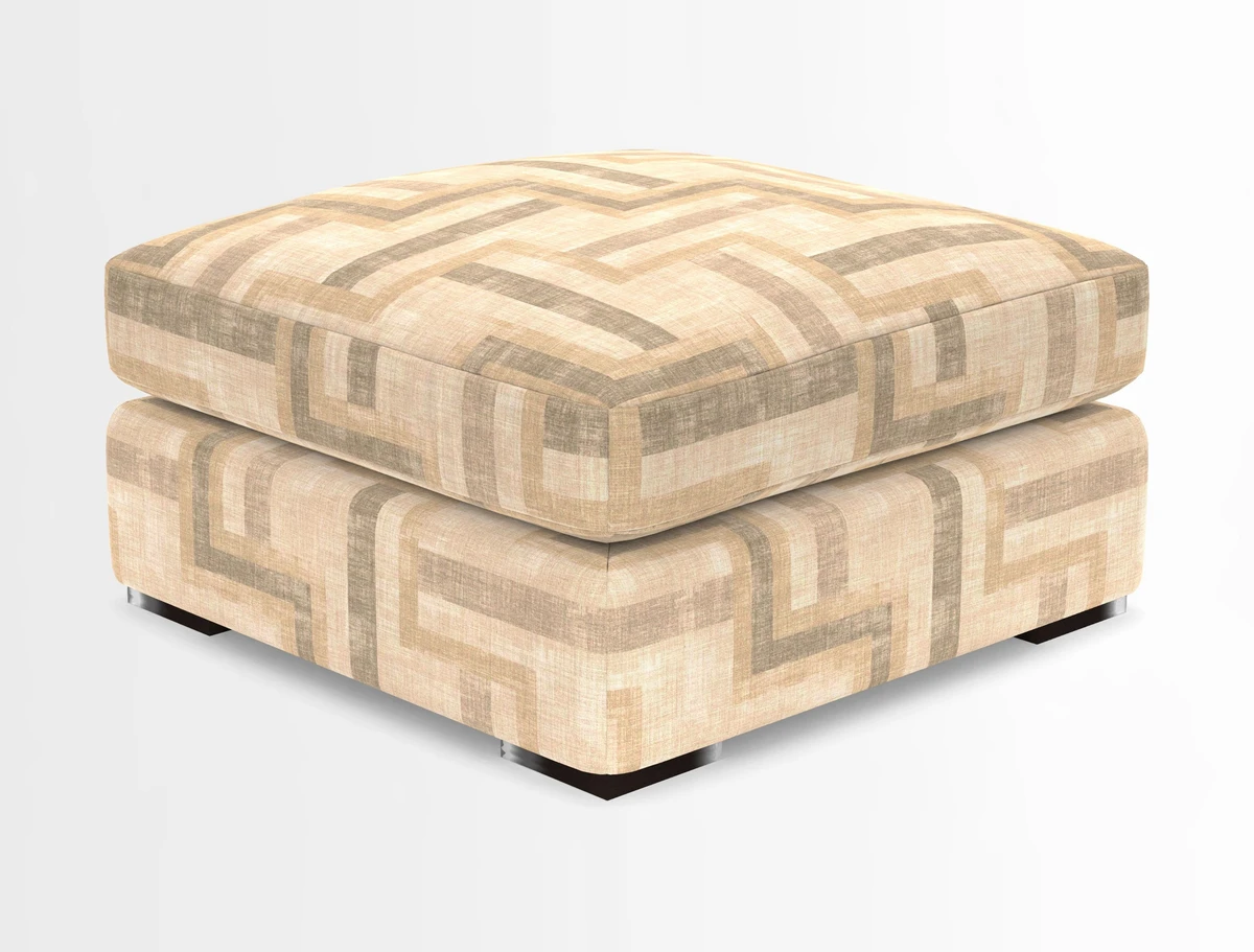 Stockbridge Combi Footstool in Two Tone Plain Biscuit