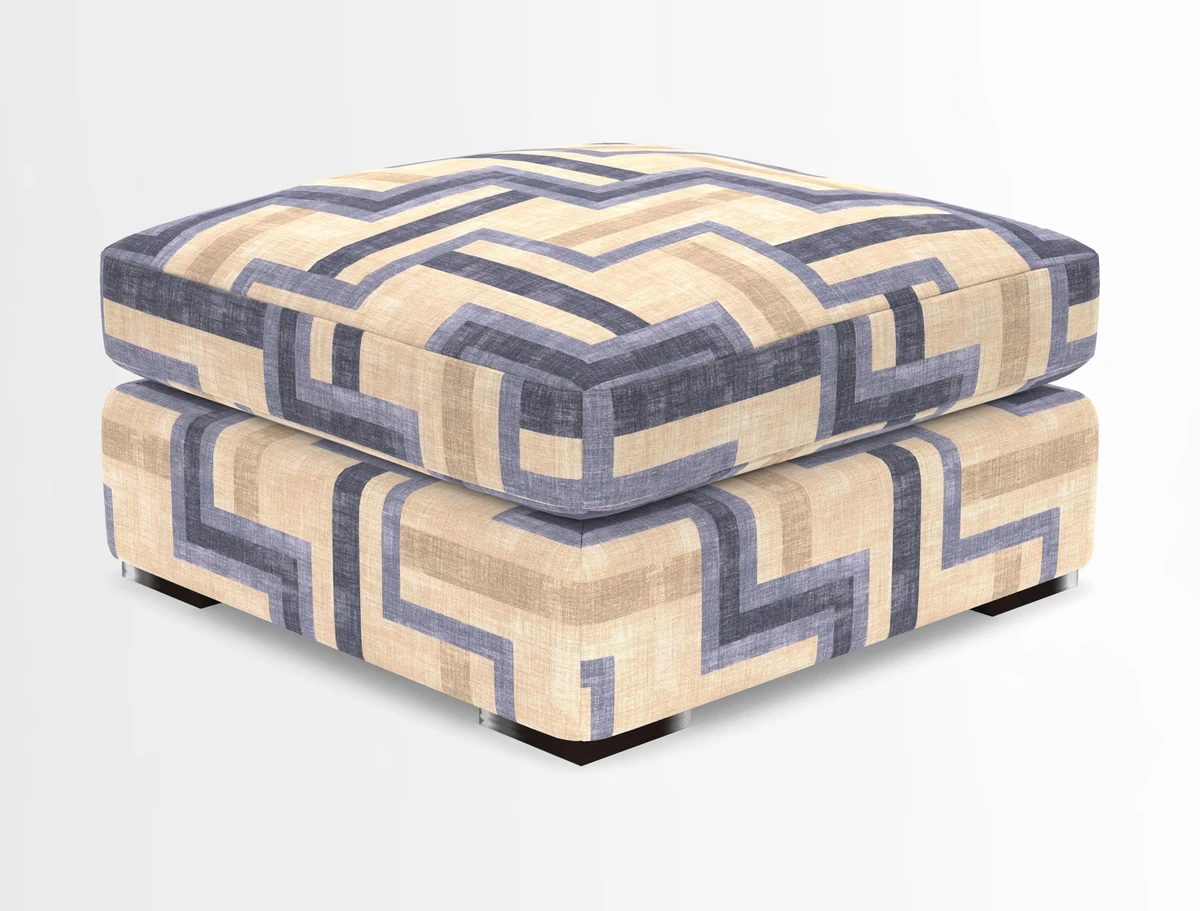 Stockbridge Combi Footstool in Two Tone Plain Biscuit
