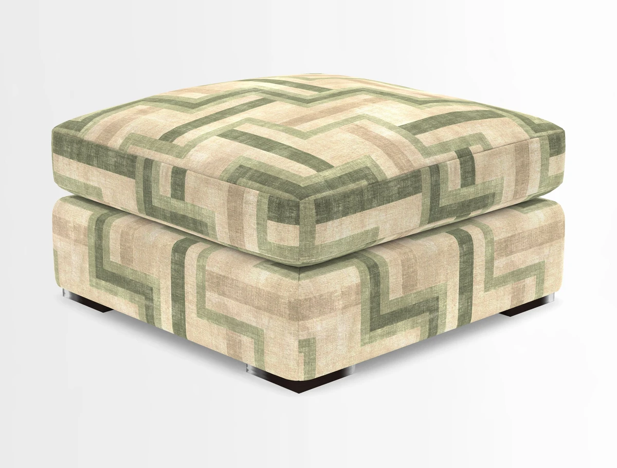 Stockbridge Combi Footstool in Two Tone Plain Biscuit