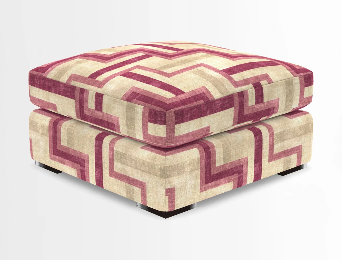 Stockbridge Combi Footstool in Two Tone Plain Biscuit