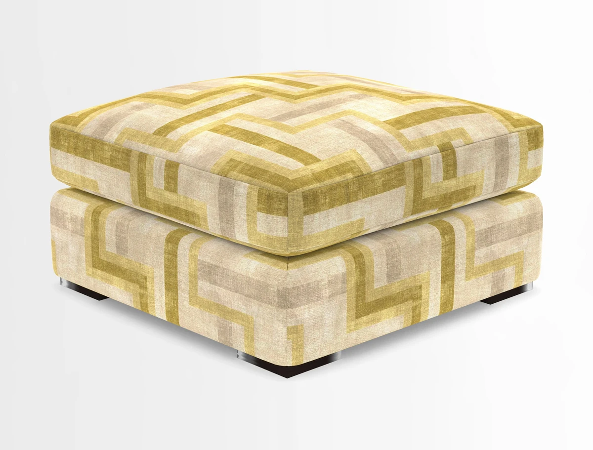 Stockbridge Combi Footstool in Two Tone Plain Biscuit
