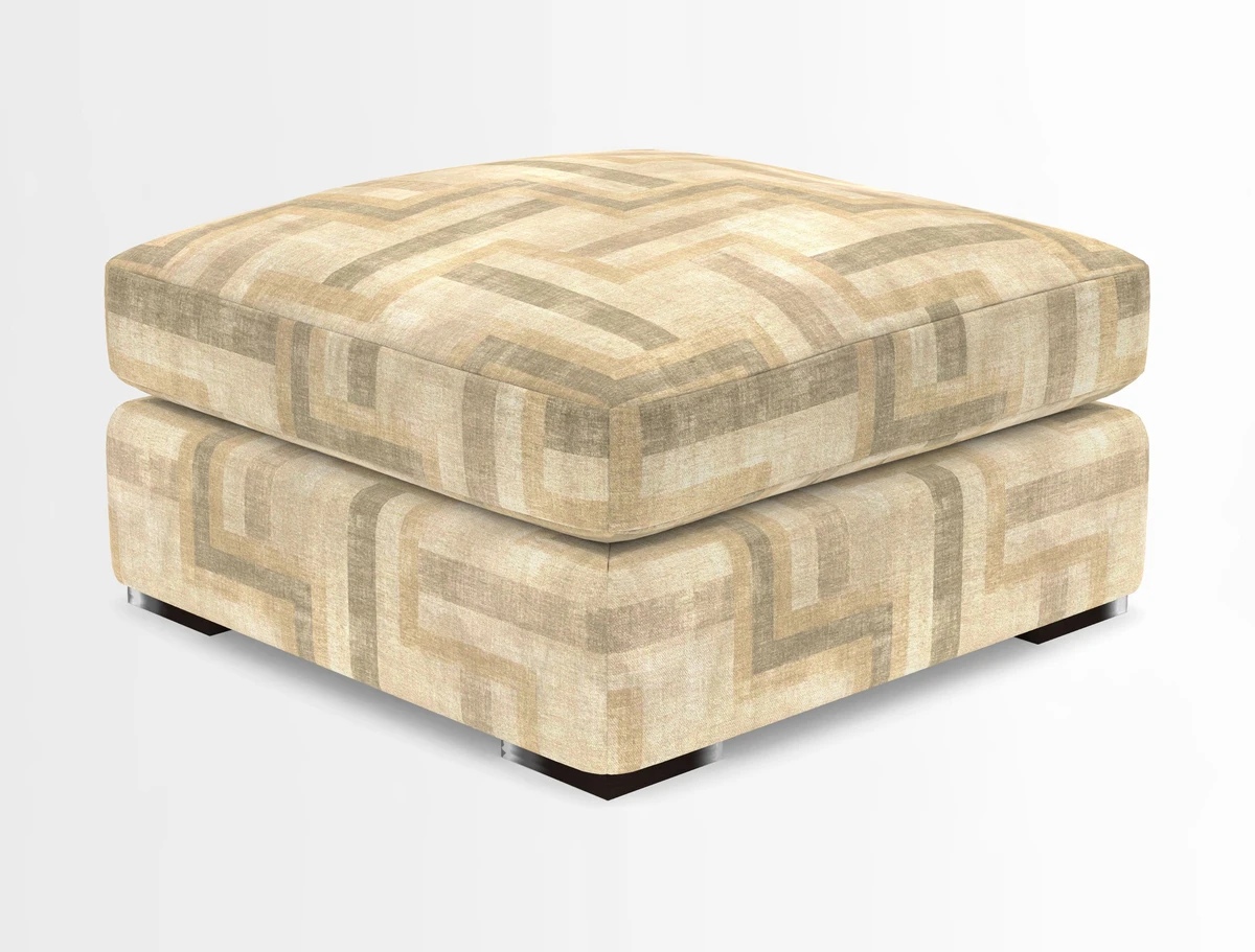 Stockbridge Combi Footstool in Two Tone Plain Biscuit