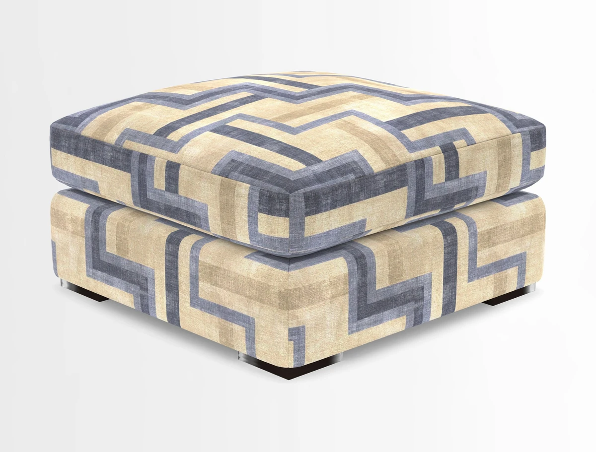 Stockbridge Combi Footstool in Two Tone Plain Biscuit
