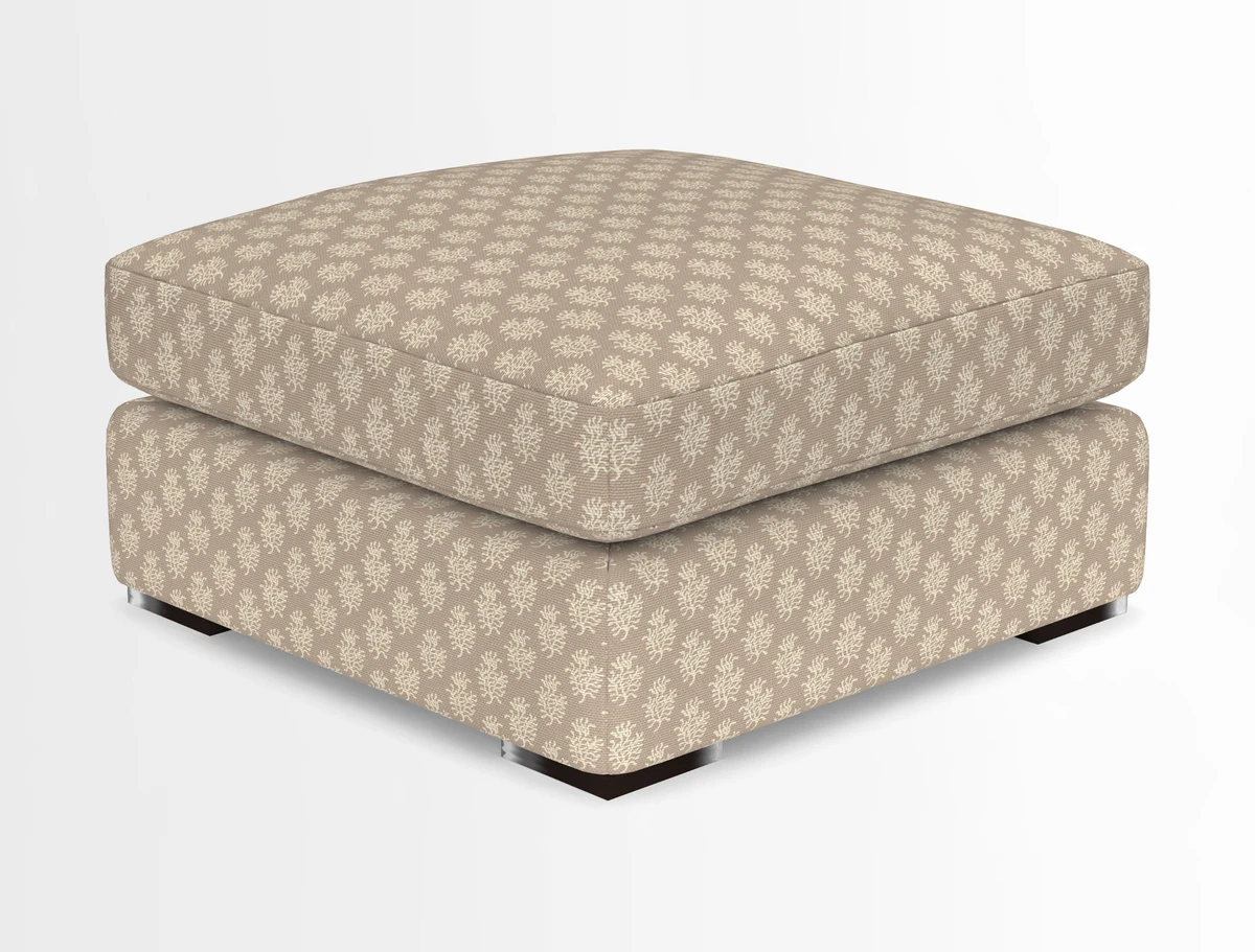Stockbridge Combi Footstool in Two Tone Plain Biscuit