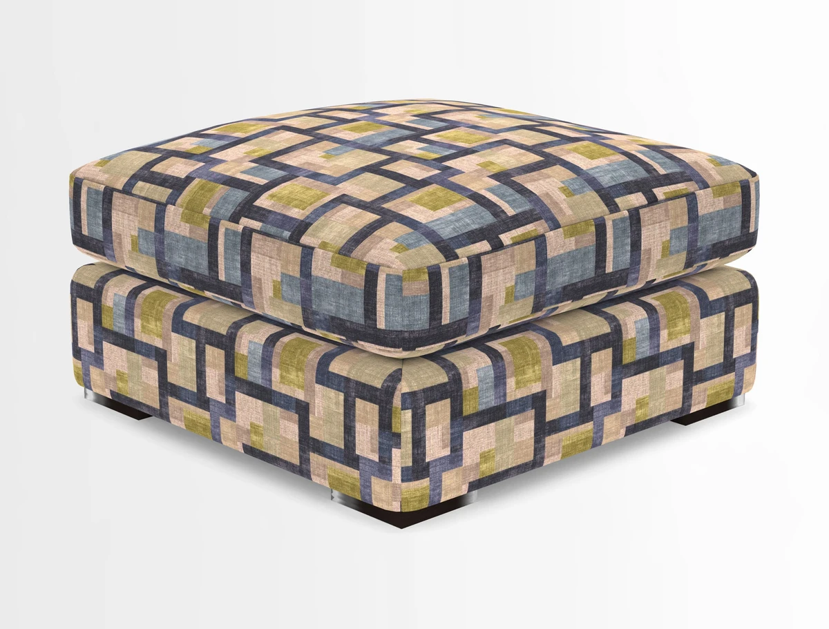 Stockbridge Combi Footstool in Two Tone Plain Biscuit