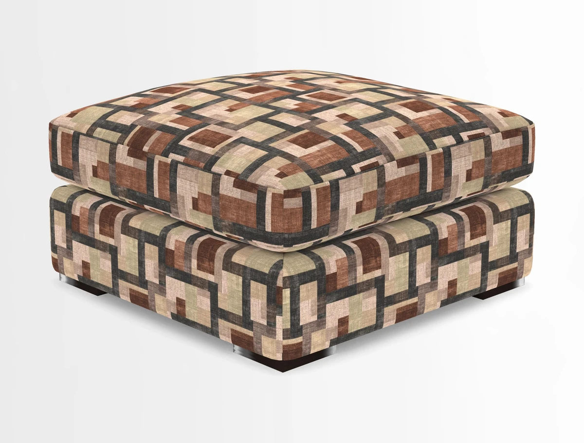 Stockbridge Combi Footstool in Two Tone Plain Biscuit