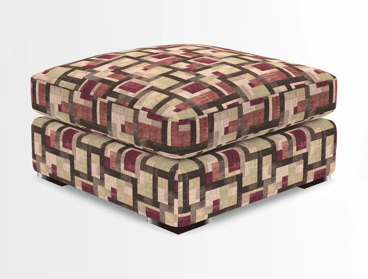 Stockbridge Combi Footstool in Two Tone Plain Biscuit