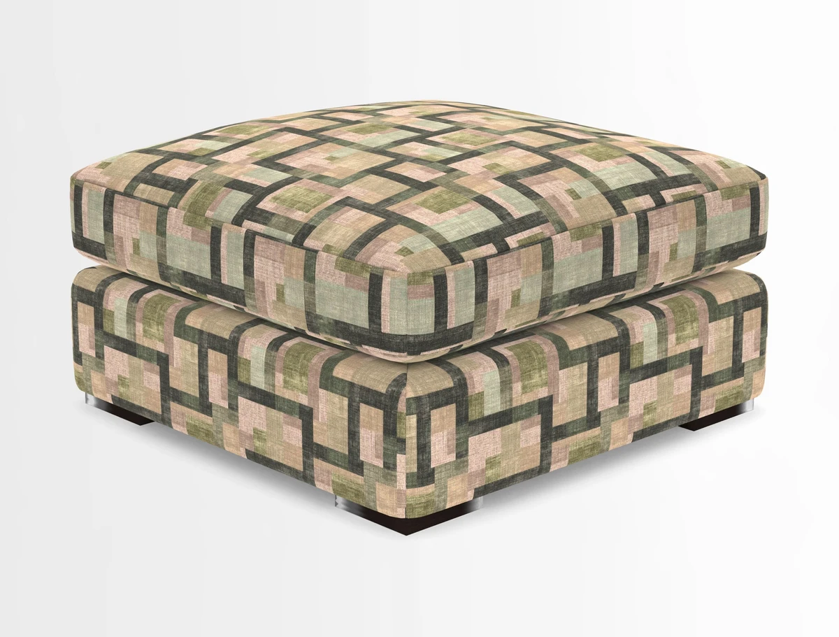 Stockbridge Combi Footstool in Two Tone Plain Biscuit