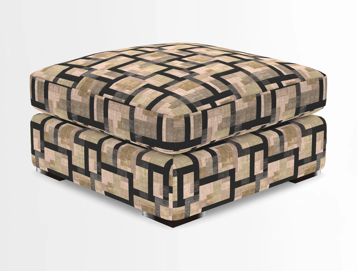 Stockbridge Combi Footstool in Two Tone Plain Biscuit