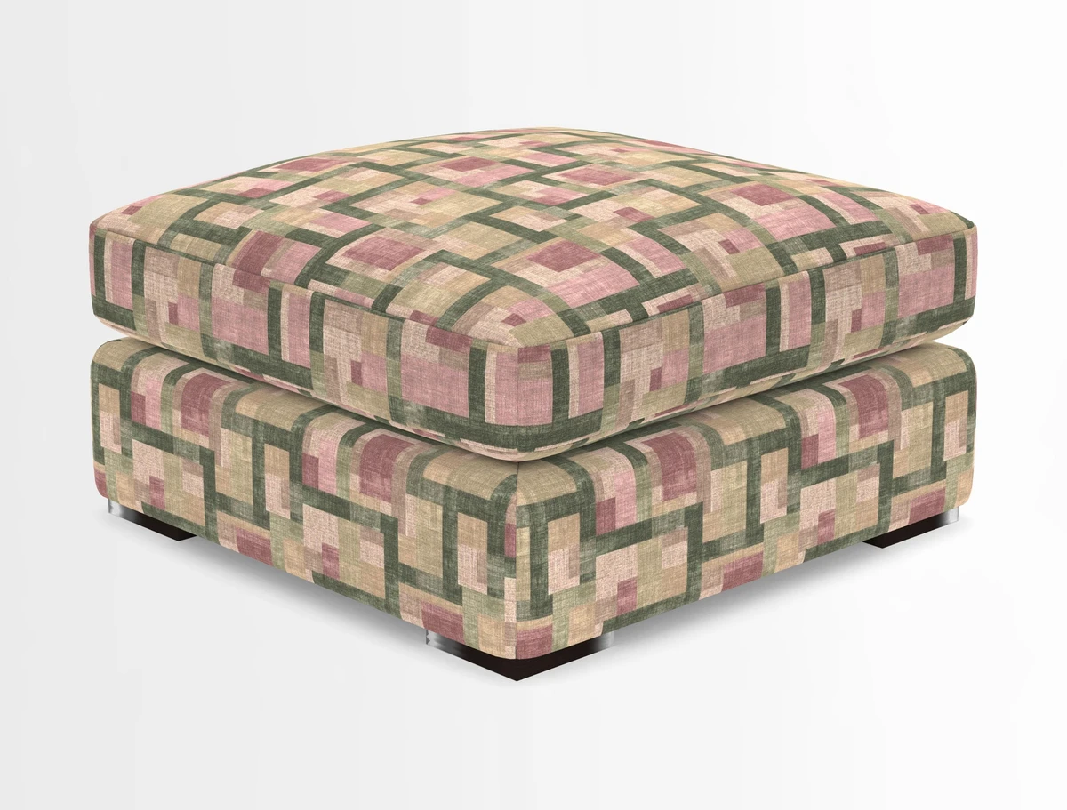 Stockbridge Combi Footstool in Two Tone Plain Biscuit