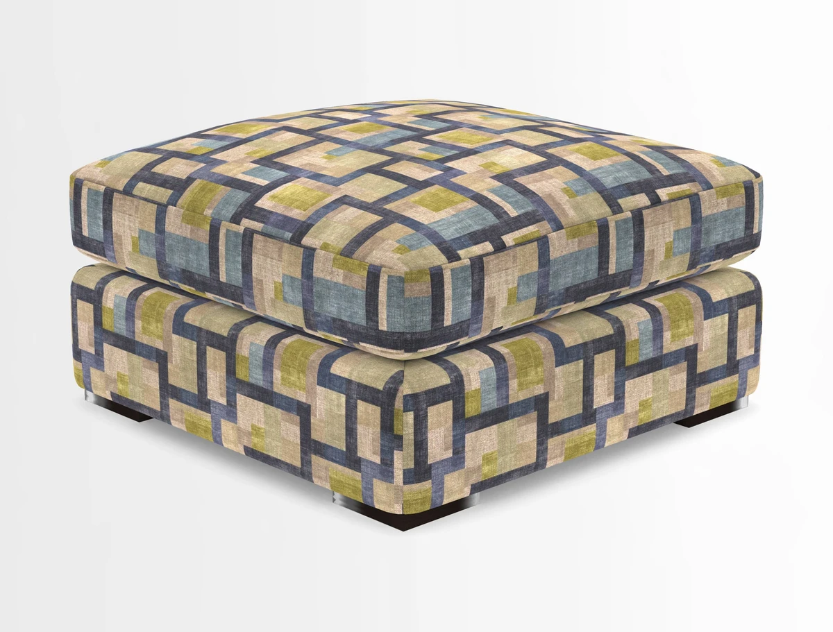 Stockbridge Combi Footstool in Two Tone Plain Biscuit