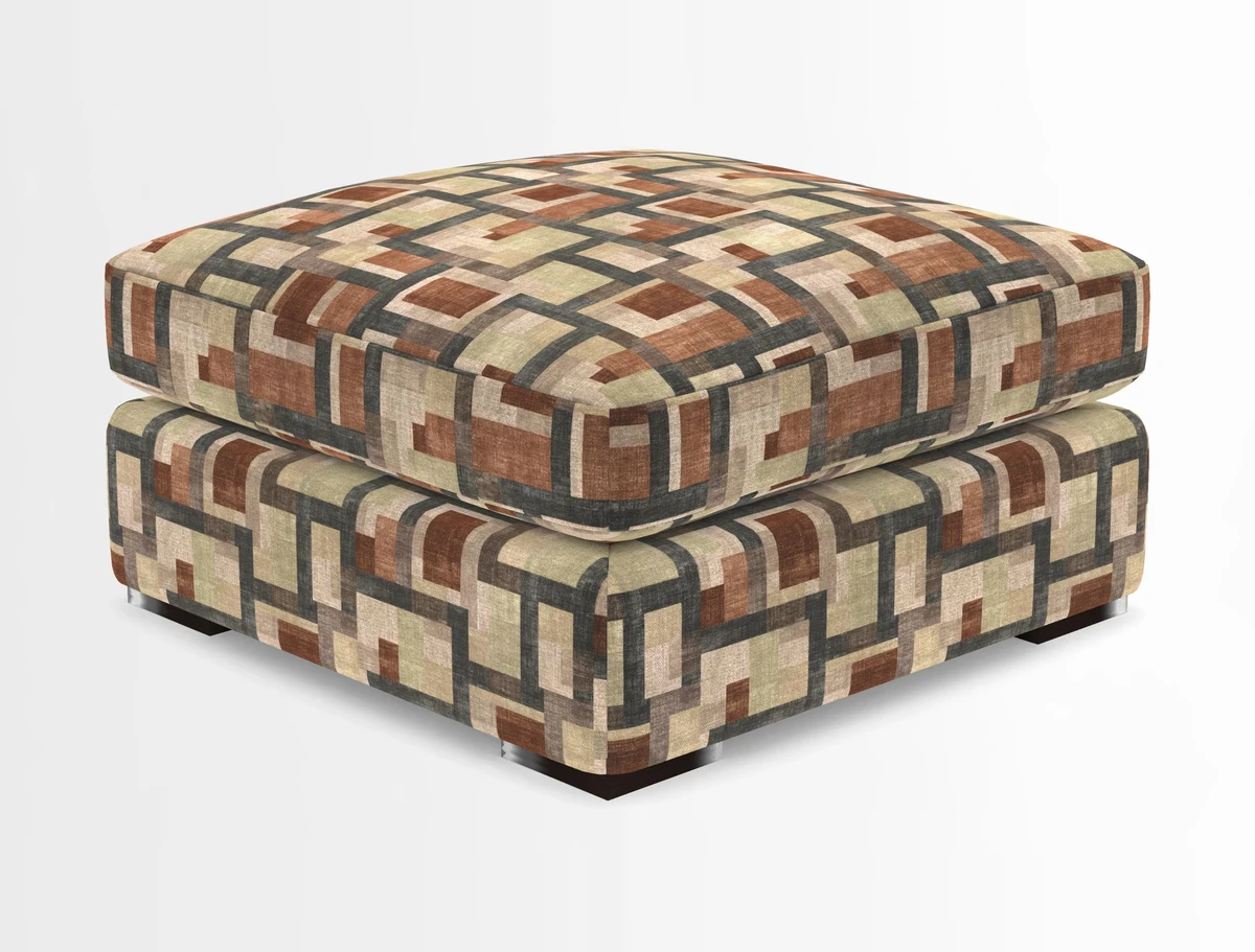 Stockbridge Combi Footstool in Two Tone Plain Biscuit