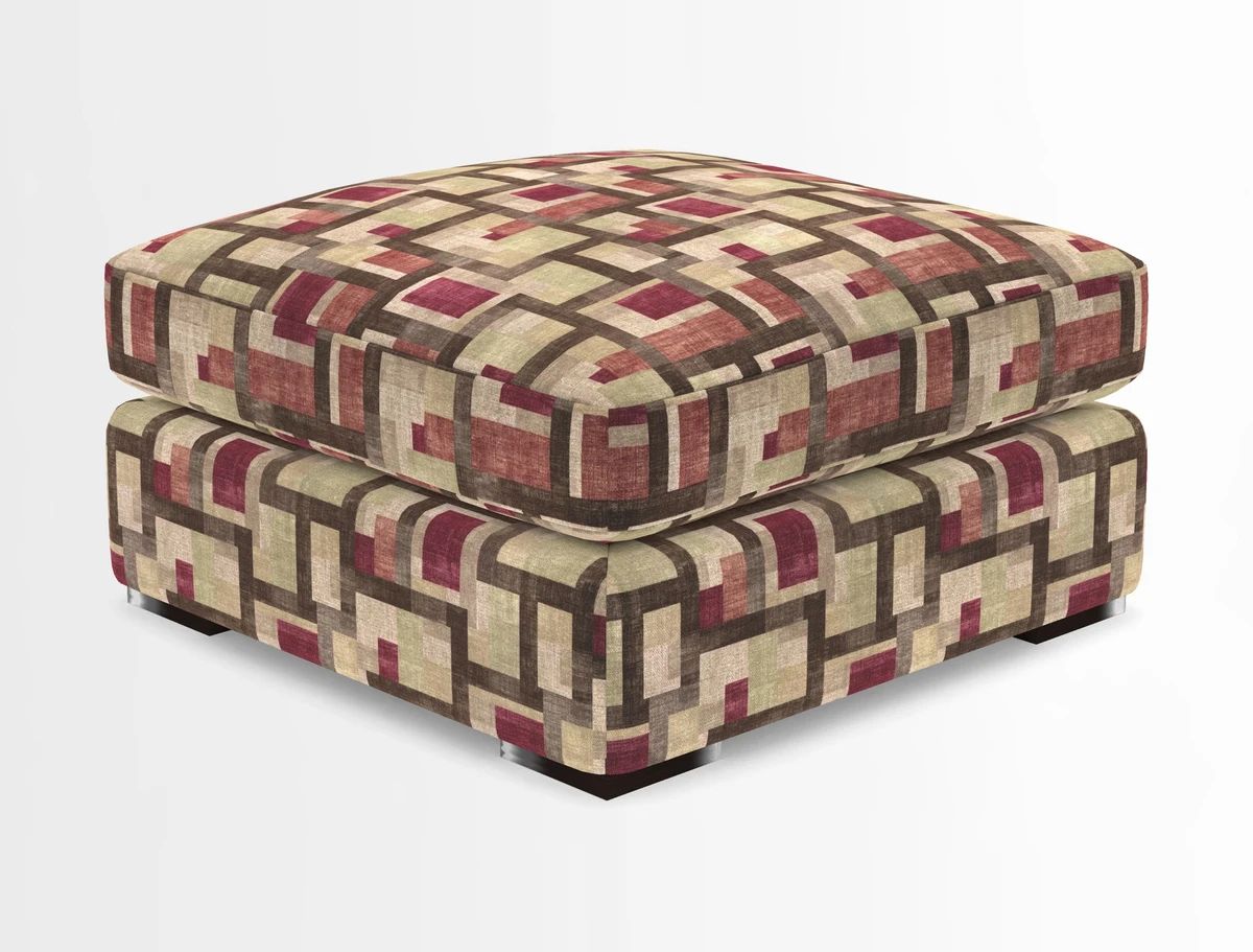 Stockbridge Combi Footstool in Two Tone Plain Biscuit