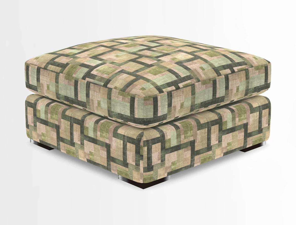 Stockbridge Combi Footstool in Two Tone Plain Biscuit