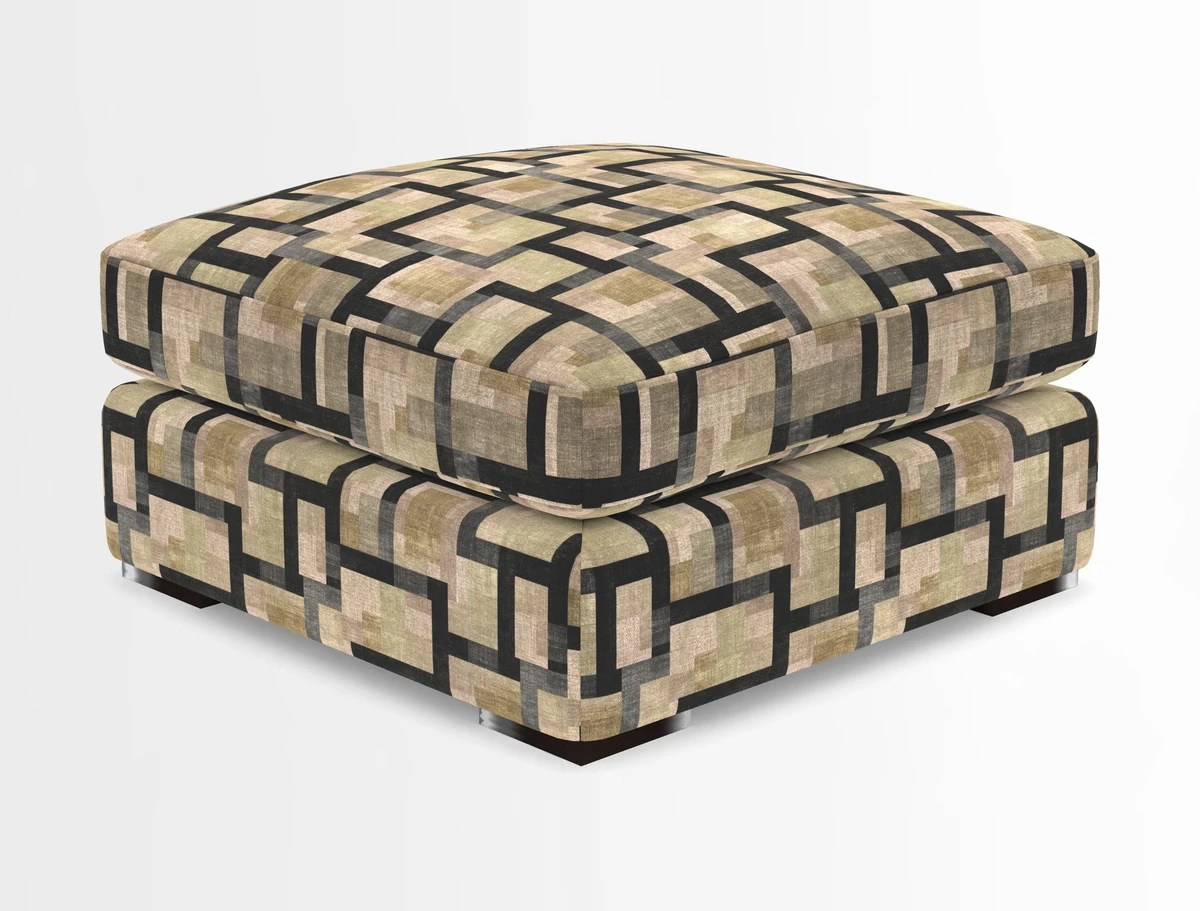 Stockbridge Combi Footstool in Two Tone Plain Biscuit