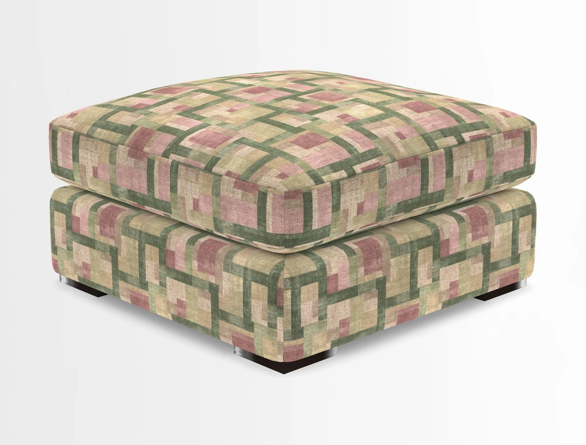 Stockbridge Combi Footstool in Two Tone Plain Biscuit