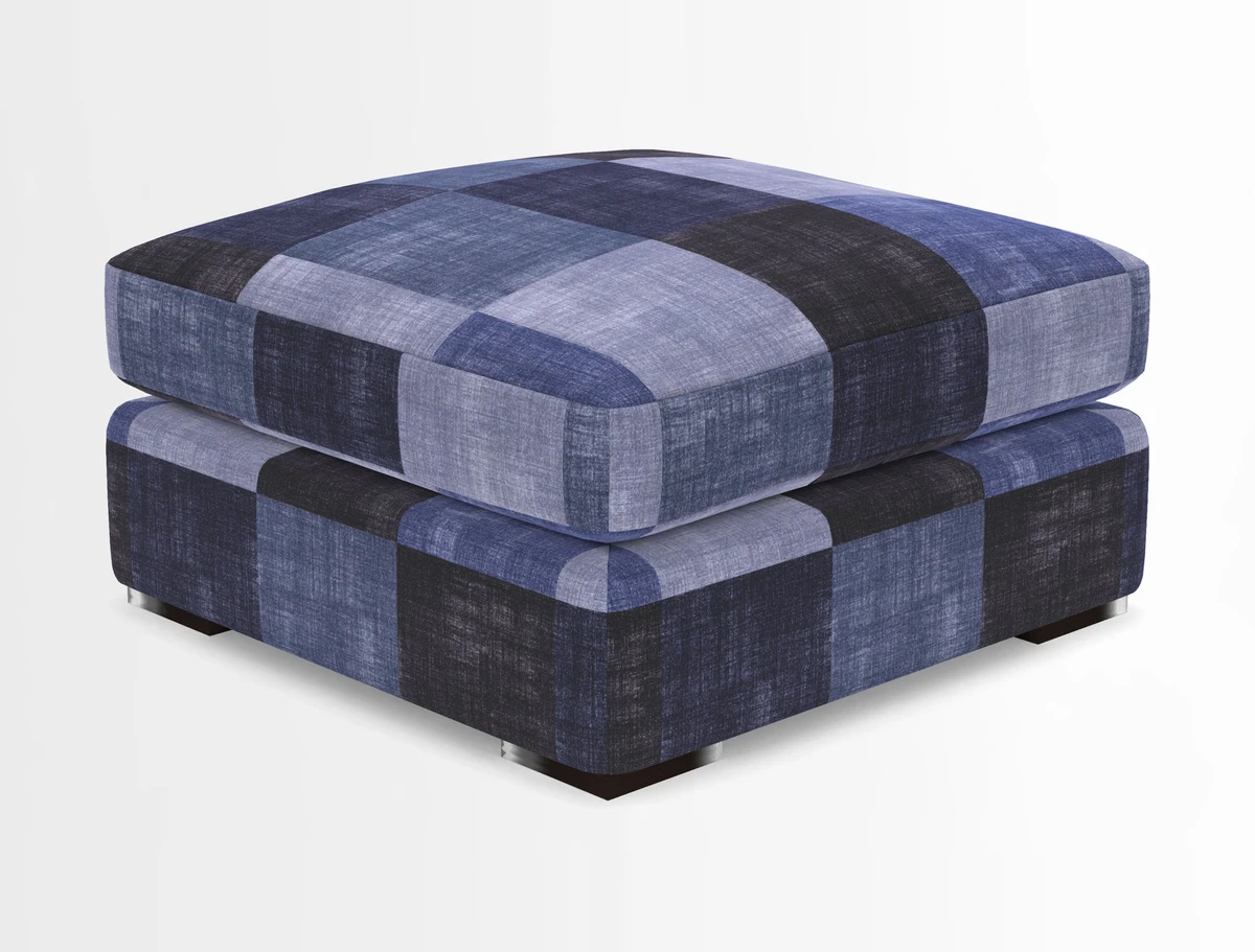 Stockbridge Combi Footstool in Two Tone Plain Biscuit