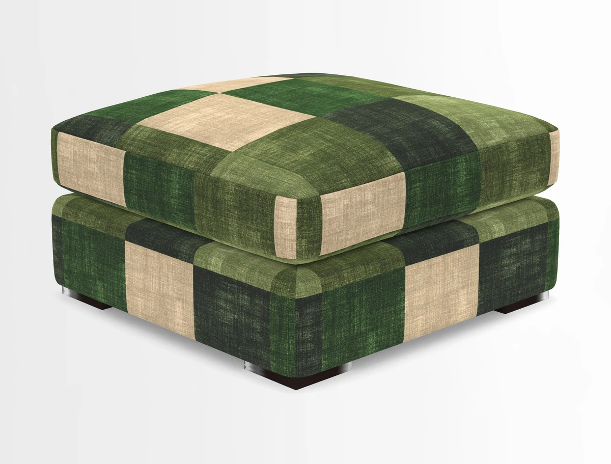 Stockbridge Combi Footstool in Two Tone Plain Biscuit