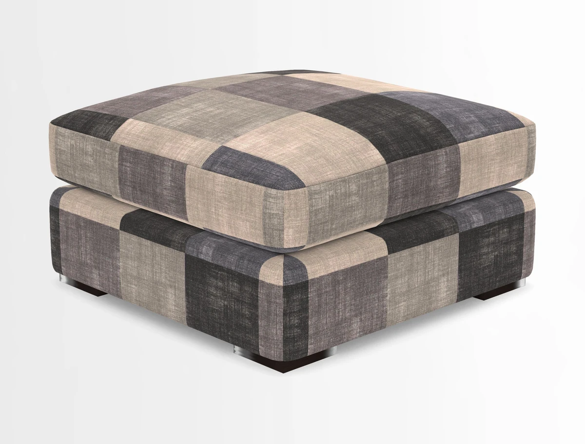Stockbridge Combi Footstool in Two Tone Plain Biscuit