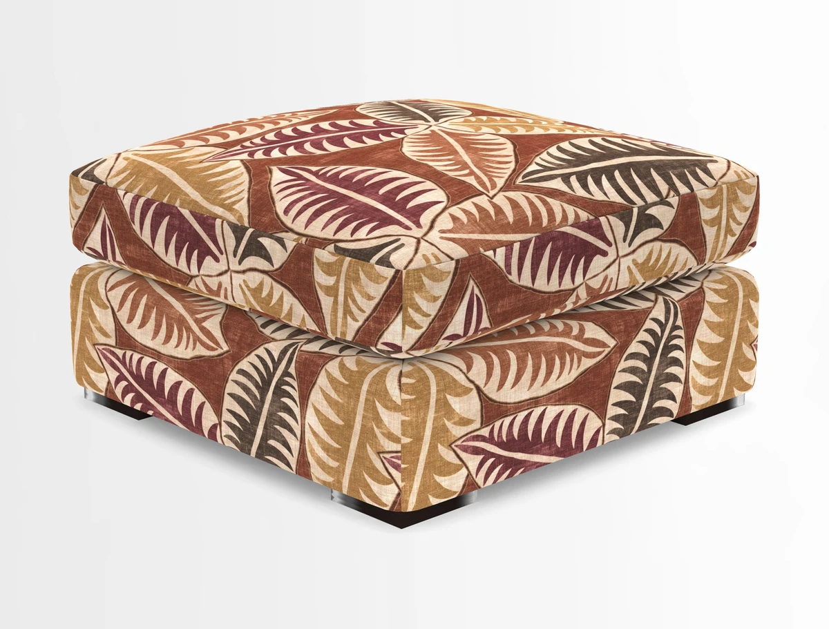 Stockbridge Combi Footstool in Two Tone Plain Biscuit