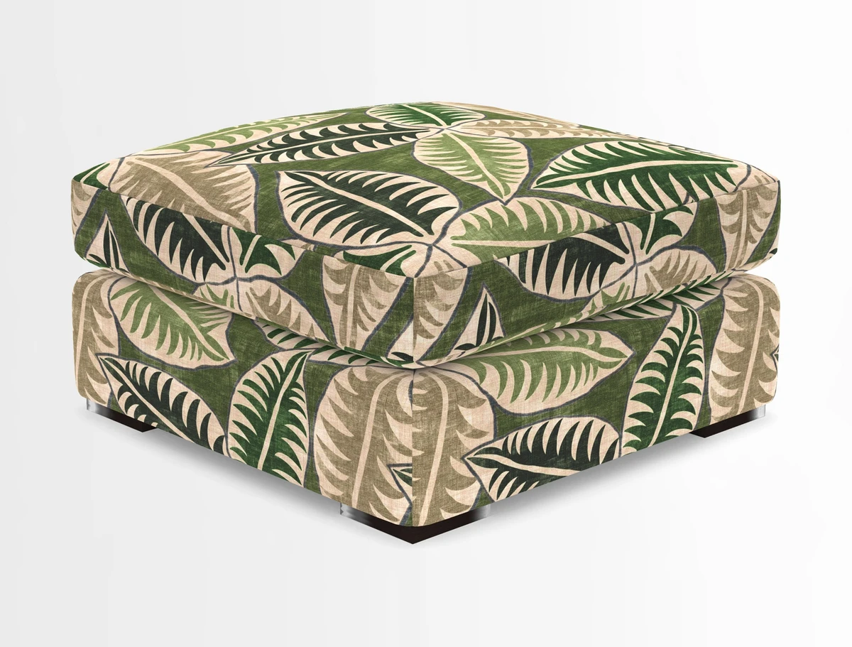 Stockbridge Combi Footstool in Two Tone Plain Biscuit