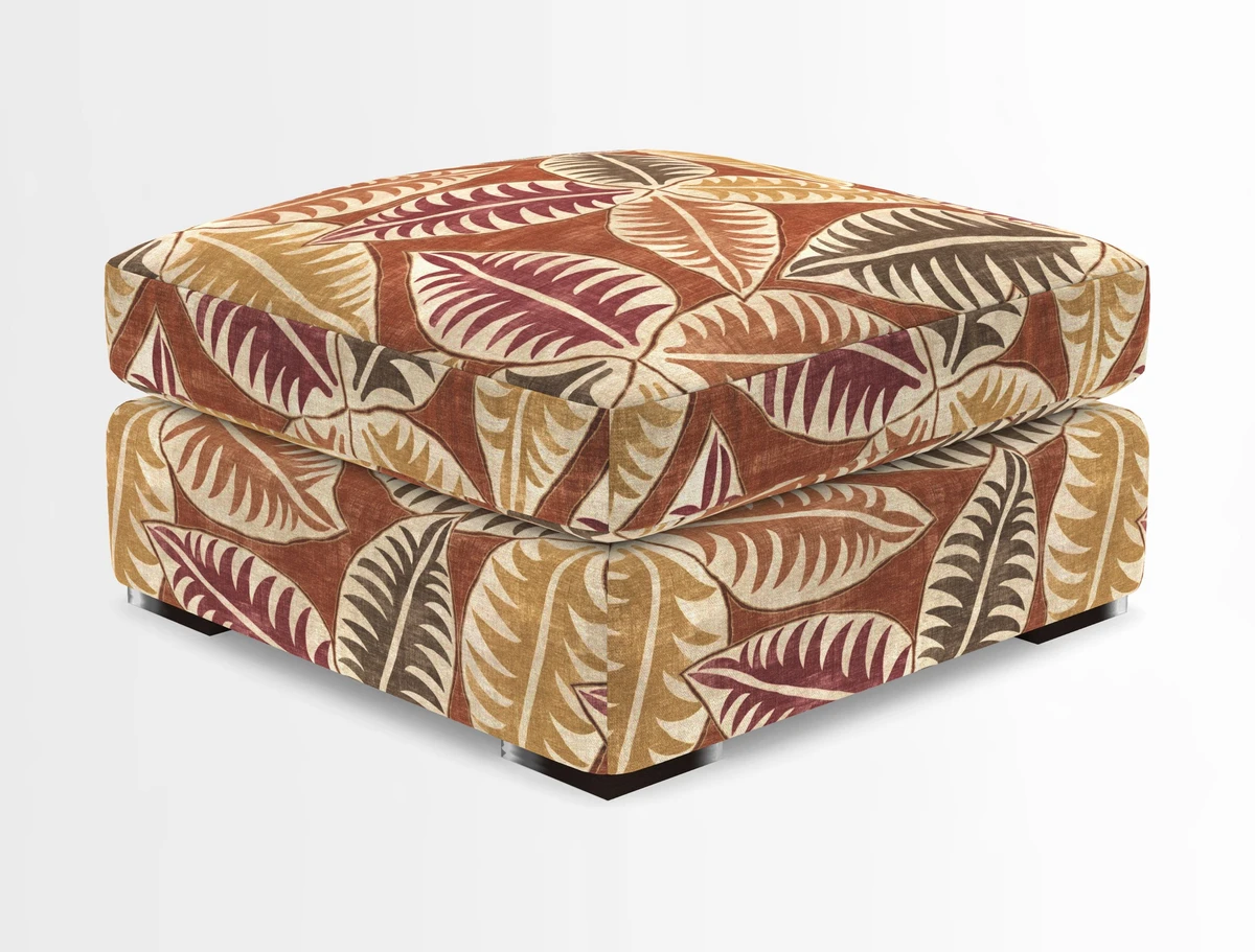 Stockbridge Combi Footstool in Two Tone Plain Biscuit