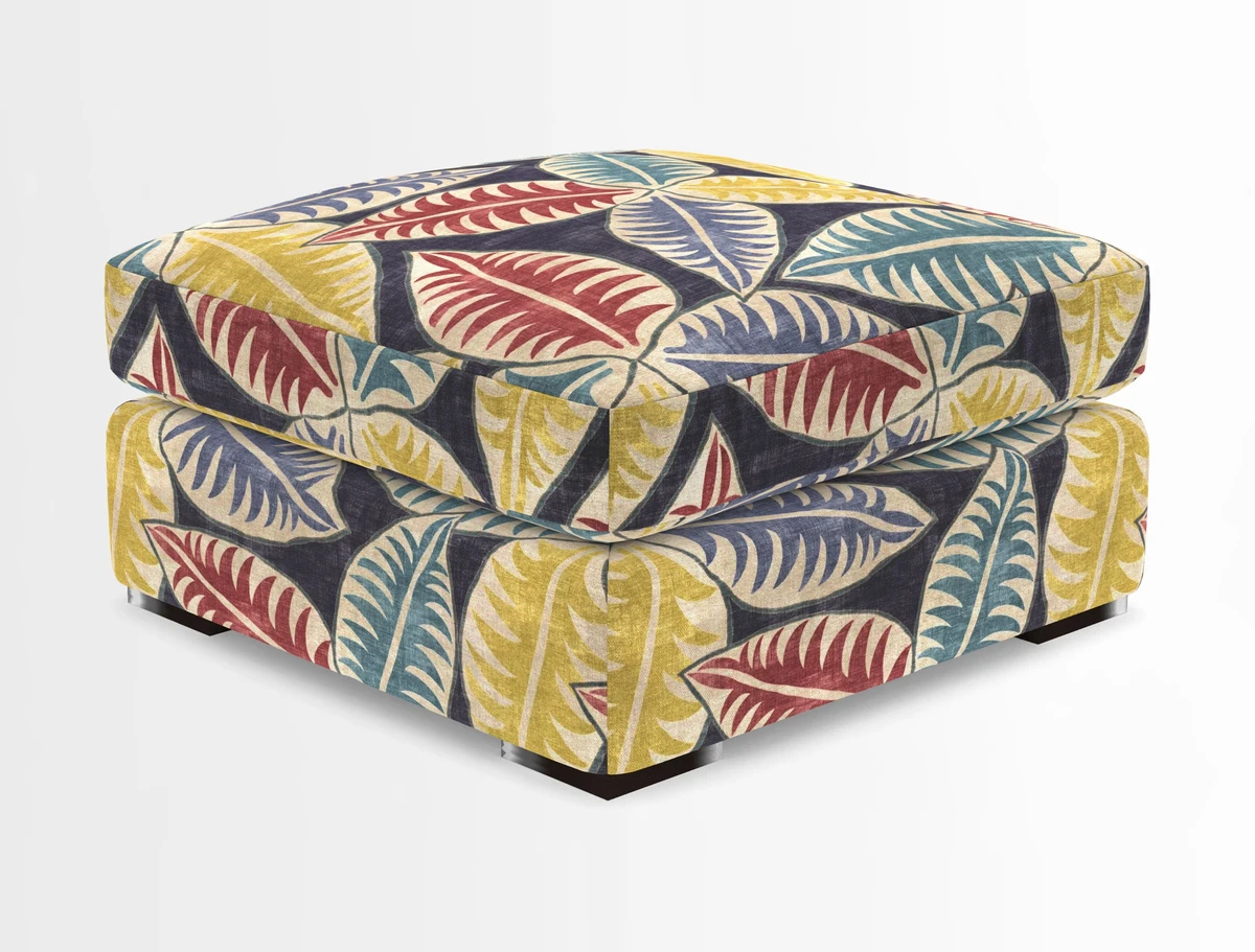 Stockbridge Combi Footstool in Two Tone Plain Biscuit