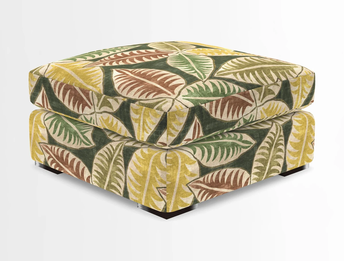 Stockbridge Combi Footstool in Two Tone Plain Biscuit