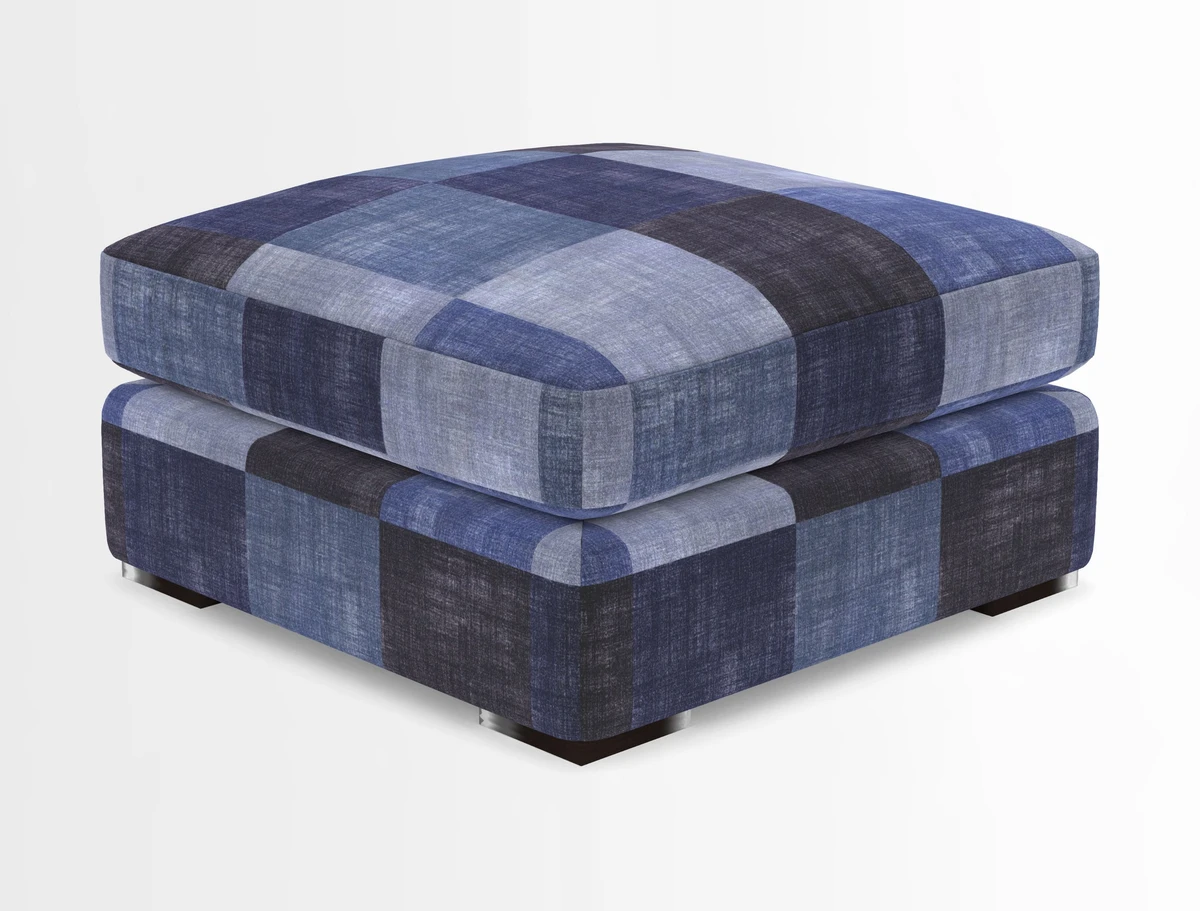 Stockbridge Combi Footstool in Two Tone Plain Biscuit