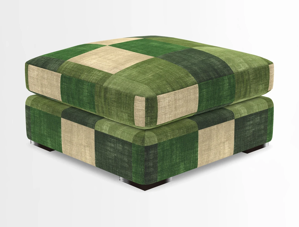 Stockbridge Combi Footstool in Two Tone Plain Biscuit