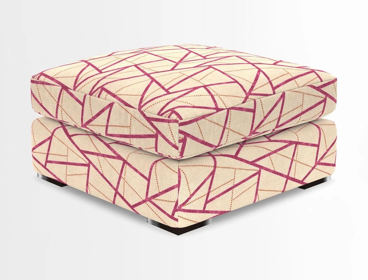 Stockbridge Combi Footstool in Two Tone Plain Biscuit