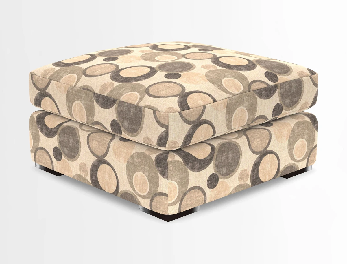 Stockbridge Combi Footstool in Two Tone Plain Biscuit