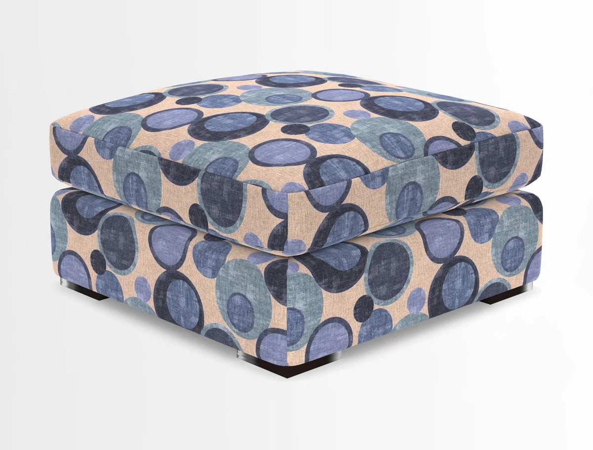 Stockbridge Combi Footstool in Two Tone Plain Biscuit