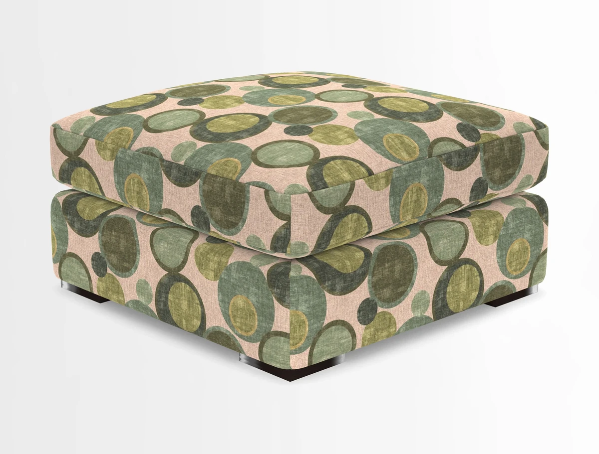 Stockbridge Combi Footstool in Two Tone Plain Biscuit