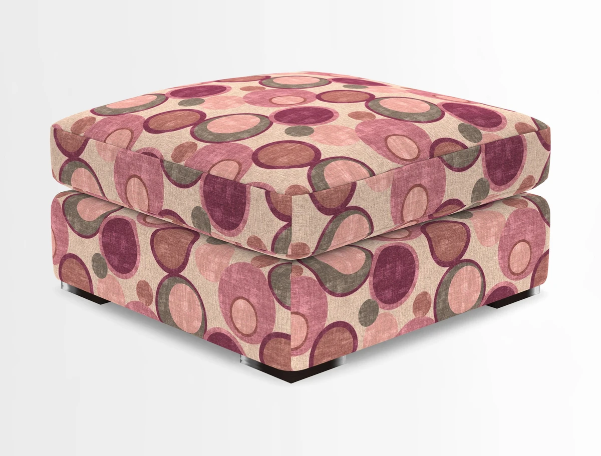 Stockbridge Combi Footstool in Two Tone Plain Biscuit