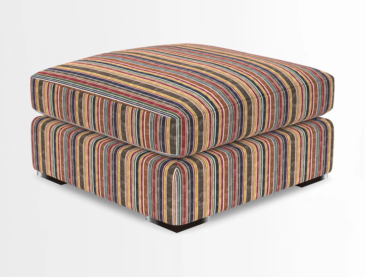 Stockbridge Combi Footstool in Two Tone Plain Biscuit