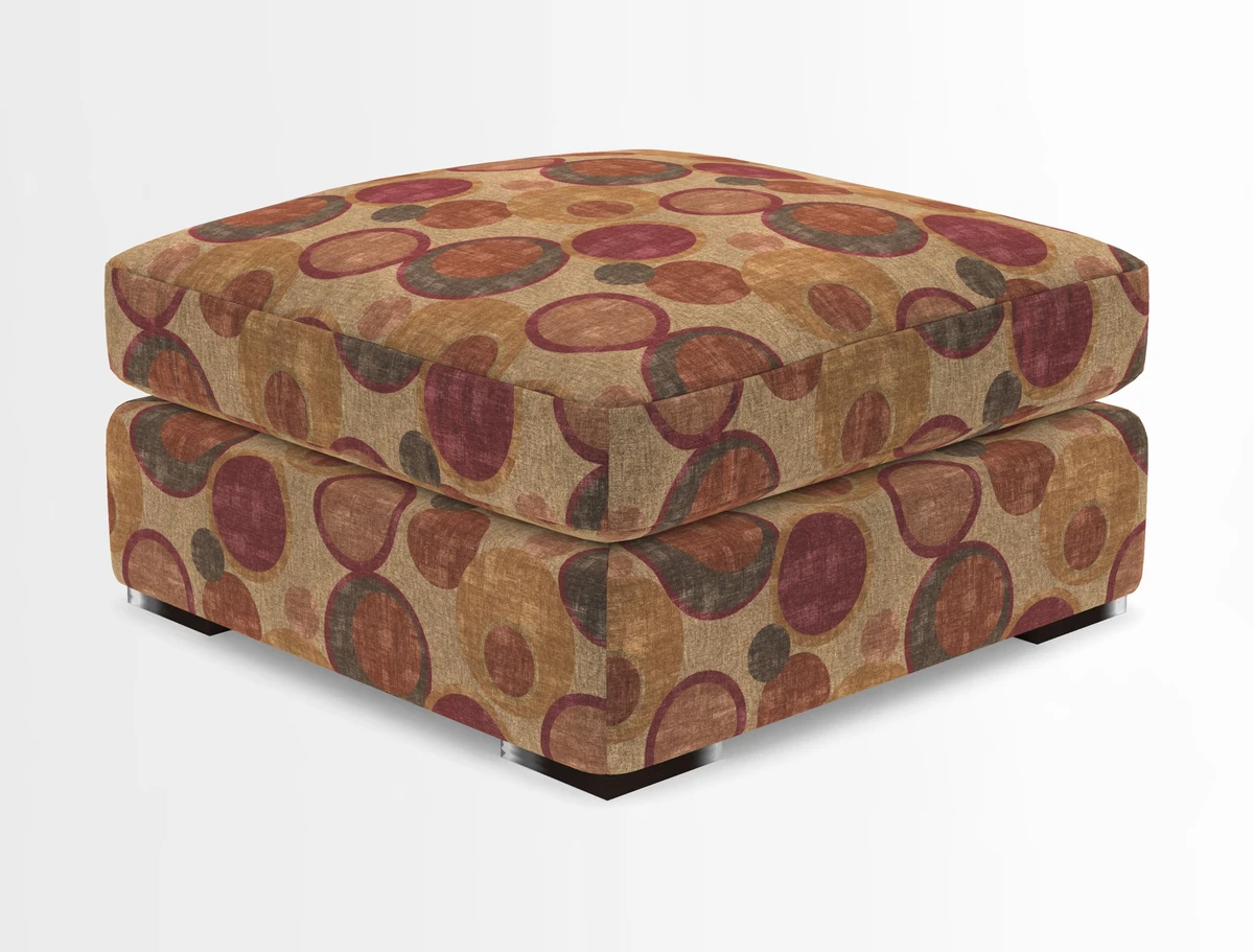 Stockbridge Combi Footstool in Two Tone Plain Biscuit
