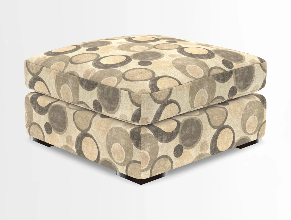 Stockbridge Combi Footstool in Two Tone Plain Biscuit