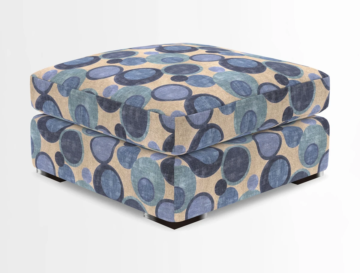 Stockbridge Combi Footstool in Two Tone Plain Biscuit