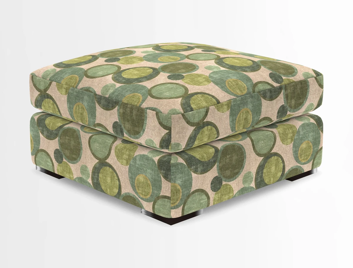 Stockbridge Combi Footstool in Two Tone Plain Biscuit