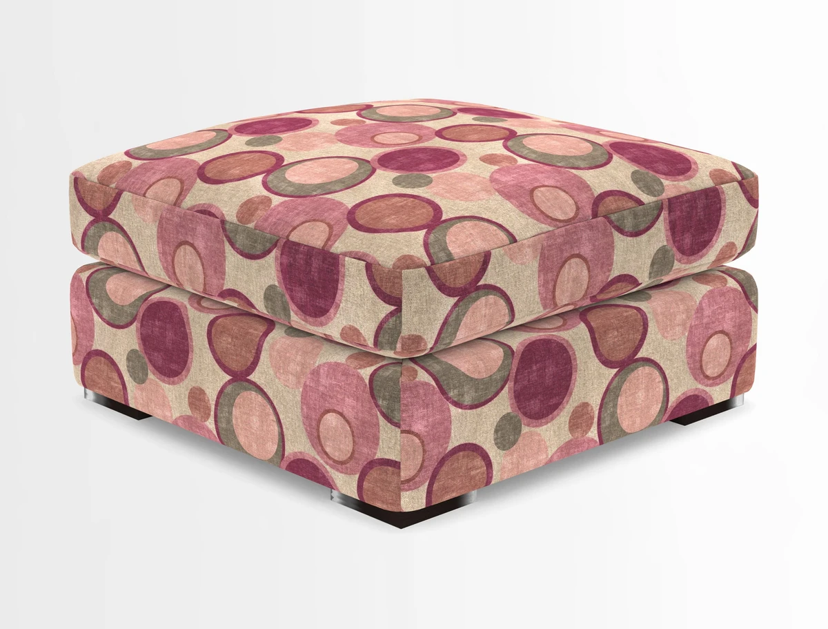 Stockbridge Combi Footstool in Two Tone Plain Biscuit