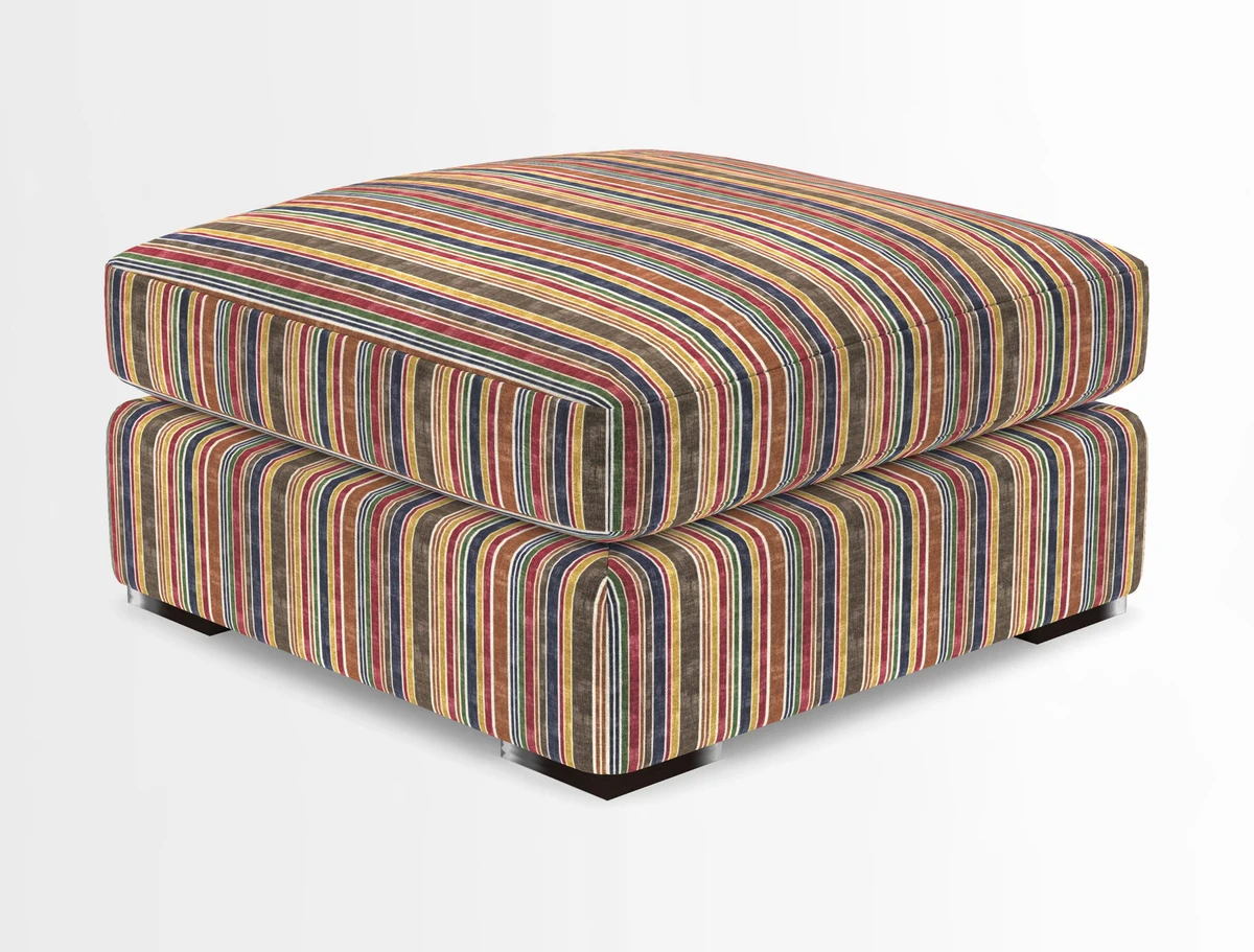 Stockbridge Combi Footstool in Two Tone Plain Biscuit