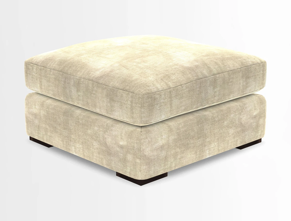 Stockbridge Combi Footstool in Two Tone Plain Biscuit