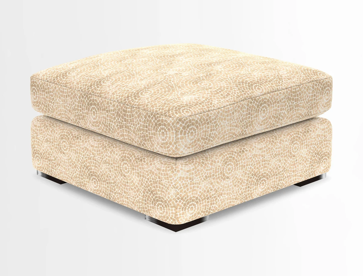 Stockbridge Combi Footstool in Two Tone Plain Biscuit
