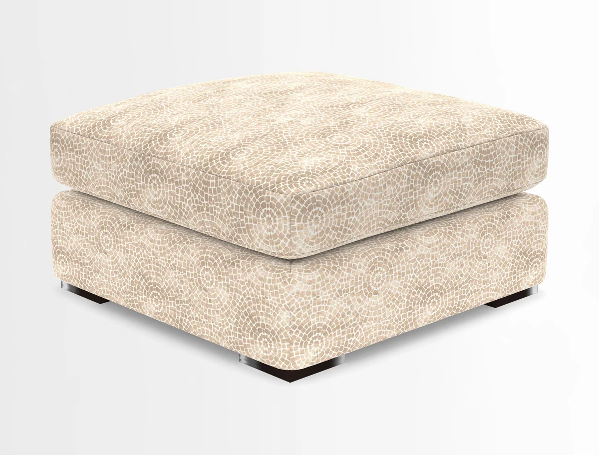 Stockbridge Combi Footstool in Two Tone Plain Biscuit