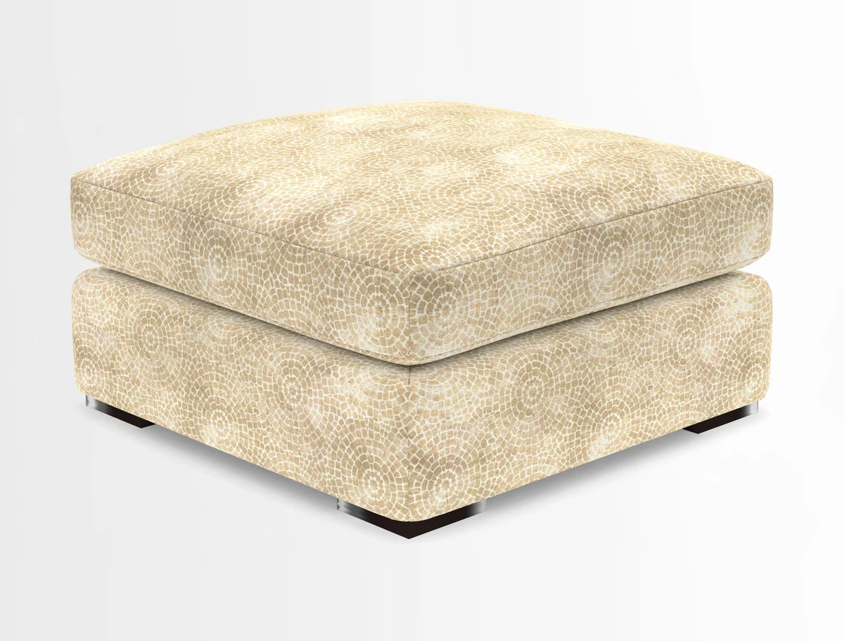 Stockbridge Combi Footstool in Two Tone Plain Biscuit