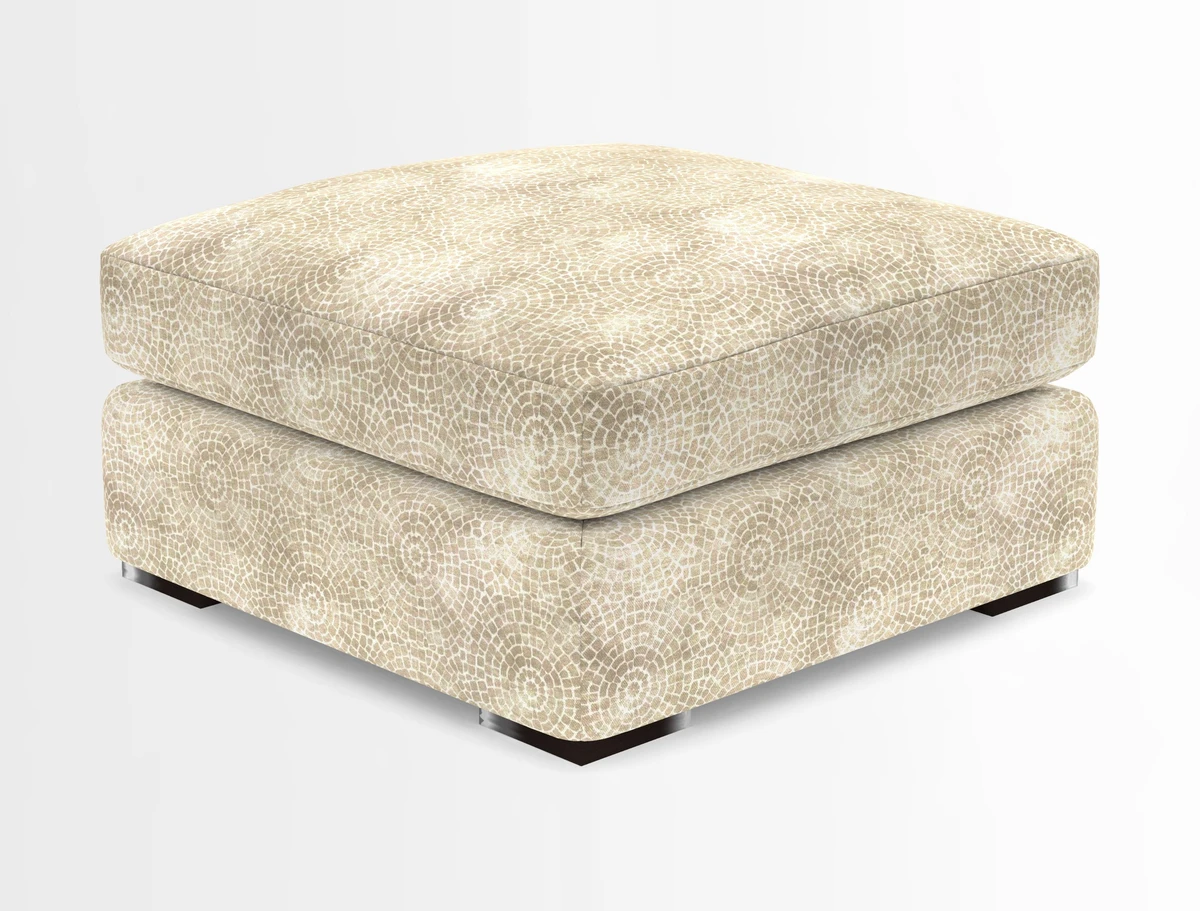 Stockbridge Combi Footstool in Two Tone Plain Biscuit