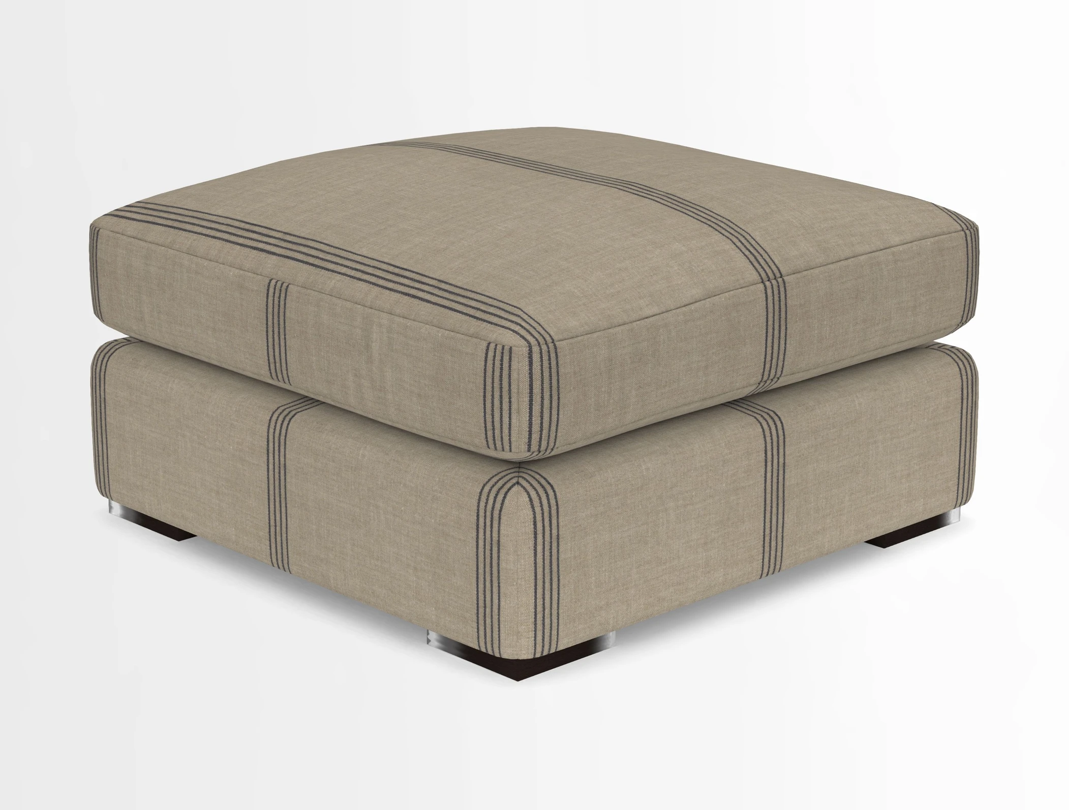 Stockbridge Combi Footstool in Two Tone Plain Biscuit