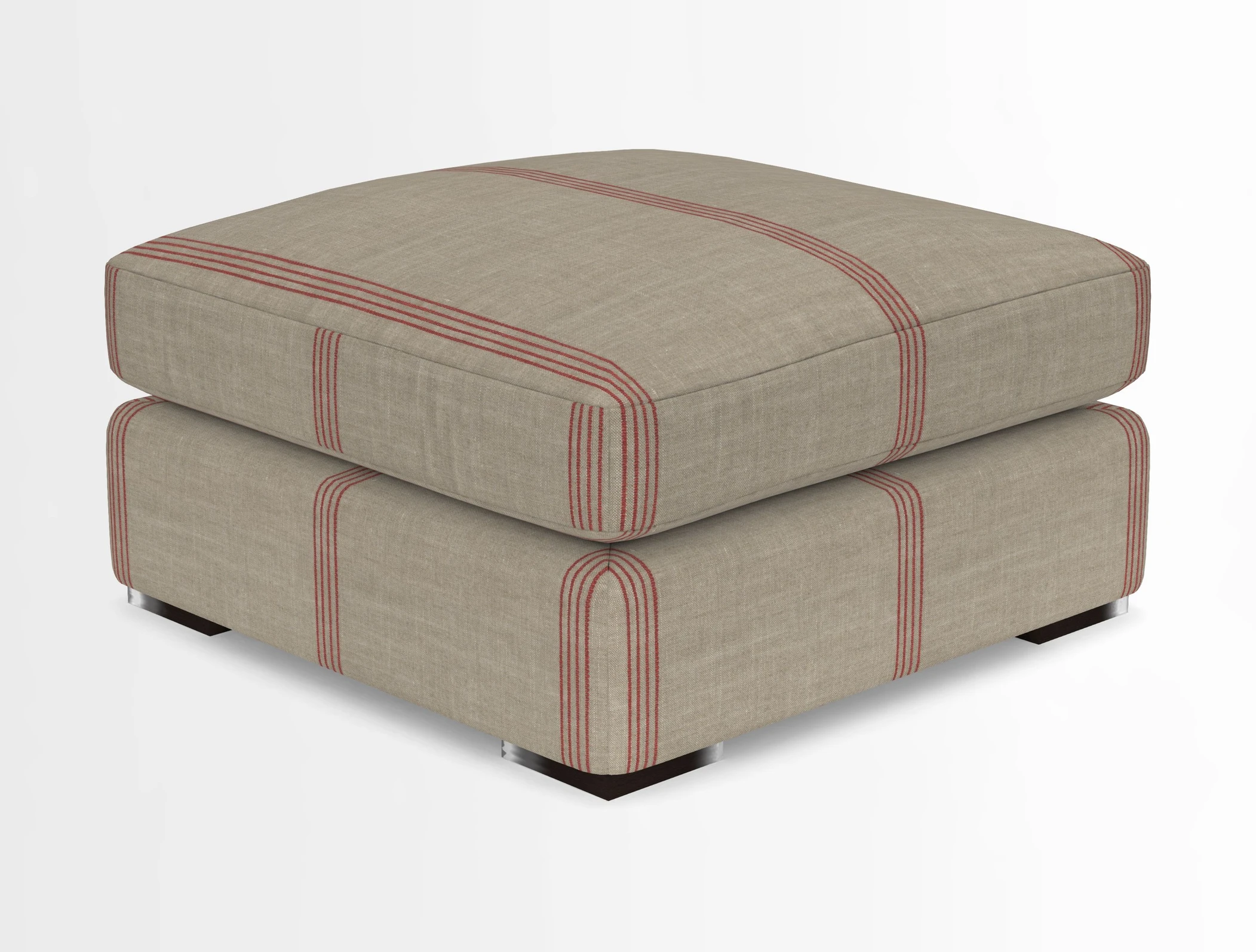 Stockbridge Combi Footstool in Two Tone Plain Biscuit