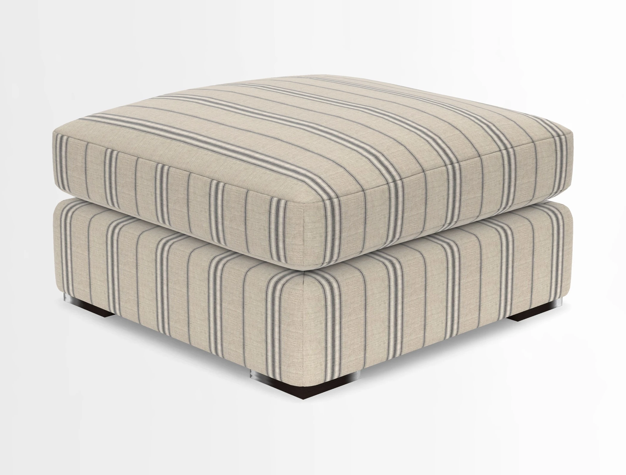 Stockbridge Combi Footstool in Two Tone Plain Biscuit